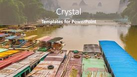  Presentation with china - Audience pleasing presentation theme consisting of guilin-guangxi-china-karst-mountains backdrop and a coral colored foreground