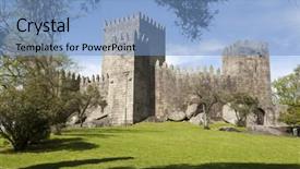  Presentation with castle purple - Beautiful presentation featuring guimaraes castle and park - portugal backdrop and a  colored foreground