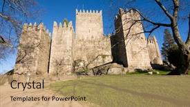  Presentation with north gate shenandoah park - Amazing PPT theme having guimaraes castle and surrounding park backdrop and a  colored foreground