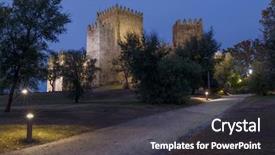  Presentation with sunset - Cool new slide set with guimaraes castle at sunset portugal backdrop and a  colored foreground