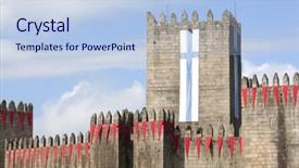  Presentation with flag - PPT theme with guimaraes castle with the flag background and a  colored foreground