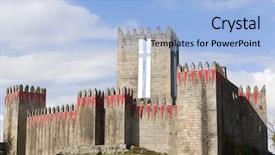 Presentation with castle - Colorful theme enhanced with guimaraes castle with the flag backdrop and a  colored foreground