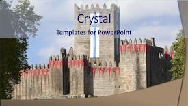  Presentation with flag - Beautiful presentation theme featuring guimaraes castle with the flag backdrop and a  colored foreground