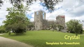  Presentation with flag - Colorful slides enhanced with guimaraes castle with the flag backdrop and a  colored foreground