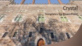  Presentation with museum - Amazing slide deck having guimaraes portugal braganza dukes palace backdrop and a soft green colored foreground