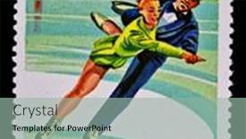  Presentation with figure skating - Colorful slide deck enhanced with guinea-bissau-circa-1983-stamp backdrop and a mint green colored foreground