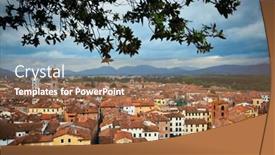  Presentation with buildings - Presentation theme with guinigi-tower-and-lucca-rooftop background and a coral colored foreground