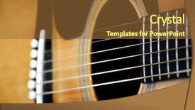  Presentation with country western - Presentation theme featuring guital strings for music background and a tawny brown colored foreground