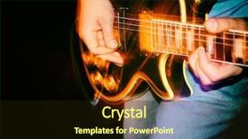  Presentation with electric guitar - PPT layouts consisting of guitar - rock and roll concert background and a  colored foreground