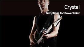  Presentation with black stars - Presentation theme consisting of guitar against black background background and a  colored foreground