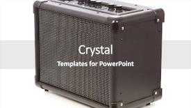  Presentation with guitar - Cool new theme with guitar amplifier isolated on white backdrop and a dark gray colored foreground