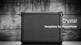  Presentation with guitar - Beautiful presentation theme featuring guitar amplifier on dark background backdrop and a dark gray colored foreground