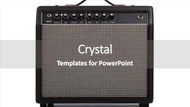  Presentation with silhouettes guitar - Beautiful slide deck featuring guitar amplifier or speaker backdrop and a gray colored foreground