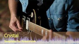  Presentation with frequency - Theme having guitar and sound frequency diagram background and a tawny brown colored foreground