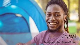  Presentation with festival music - Colorful presentation theme enhanced with guitar at a music festival backdrop and a  colored foreground