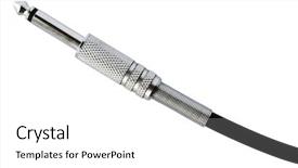  Presentation with black jack - Colorful PPT theme enhanced with guitar audio jack with black backdrop and a white colored foreground