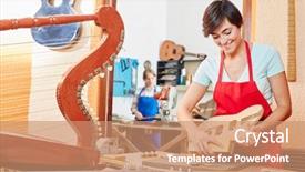  Presentation with apprenticeship - Slide deck enhanced with guitar maker apprenticeship builds new background and a  colored foreground