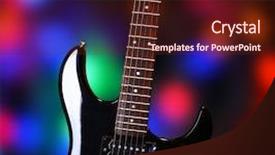  Presentation with guitar - Presentation theme consisting of guitar on bright background background and a tawny brown colored foreground