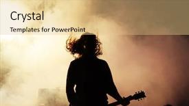  Presentation with stage - Audience pleasing presentation consisting of guitar player in action on stage backdrop and a yellow colored foreground