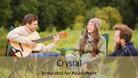  Presentation with travel friends - Cool new PPT theme with guitar sitting on chair backdrop and a yellow colored foreground