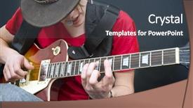  Presentation with mouth - Colorful theme enhanced with guitarist-improvising-with-a-plectrum backdrop and a tawny brown colored foreground