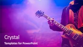  Presentation with festival music - Slide set featuring guitarist on stage - summer music background and a violet colored foreground