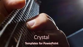  Presentation with electric guitar - Cool new PPT theme with guitarist play on the electric guitar selective focus backdrop and a wine colored foreground