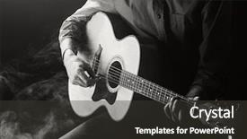  Presentation with unplugged - Colorful theme enhanced with guitarist playing acoustic guitar unplugged backdrop and a dark gray colored foreground