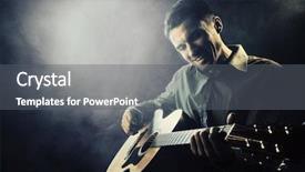  Presentation with unplugged - Cool new presentation theme with guitarist playing acoustic guitar unplugged backdrop and a gray colored foreground