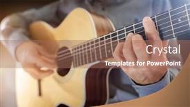  Presentation with classical guitar - Audience pleasing slide set consisting of guitarist-playing-an-acoustic-classical backdrop and a coral colored foreground