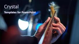  Presentation with electric enineering - Colorful slide set enhanced with guitarist-playing-the-electric-guitar backdrop and a wine colored foreground