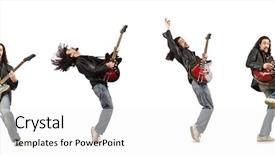  Presentation with golf player playing - Amazing slide deck having guitarists - funny guitar player isolated backdrop and a white colored foreground