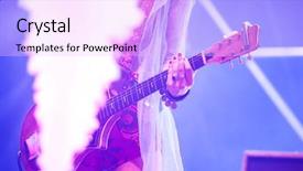  Presentation with green stage lights - Slide set enhanced with guitarists - guitarist in stage lights background and a lavender colored foreground