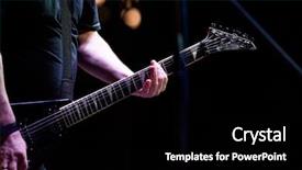  Presentation with stage - Audience pleasing slide set consisting of guitarists - guitarist on stage during concert backdrop and a black colored foreground