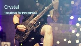  Presentation with music festival - Beautiful PPT layouts featuring guitarists - guitarist on stage night entertainment backdrop and a  colored foreground