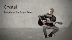  Presentation with bridge playing cards - Cool new theme with guitarists - guitarist playing backdrop and a light gray colored foreground