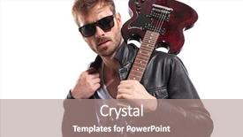  Presentation with electric guitar - Cool new theme with guitarists - portrait of sexy guitarist wearing backdrop and a coral colored foreground