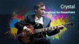  Presentation with classical - Cool new slide deck with guitarists - young classical guitarist musician backdrop and a ocean colored foreground