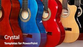  Presentation with guitar - Audience pleasing theme consisting of guitars in music store backdrop and a crimson colored foreground