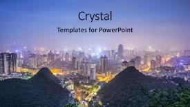  Presentation with china - Presentation having guiyang china cityscape at night background and a  colored foreground