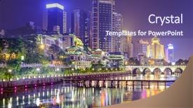  Presentation with china - Colorful theme enhanced with guiyang china cityscape backdrop and a violet colored foreground