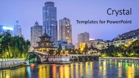  Presentation with china - Beautiful theme featuring guiyang china skyline at jiaxiu backdrop and a  colored foreground