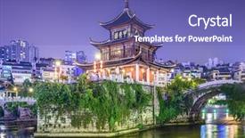  Presentation with china - Audience pleasing presentation theme consisting of guiyang china skyline at jiaxiu backdrop and a violet colored foreground