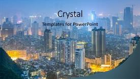  Presentation with ho chi minh city - Amazing presentation theme having guiyang guizhou china downtown city backdrop and a light blue colored foreground