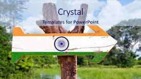  Presentation with india flag - Beautiful presentation theme featuring gujarat - india flag wooden sign backdrop and a sky blue colored foreground