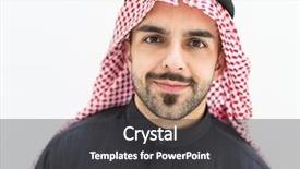  Presentation with arabic - Beautiful PPT layouts featuring gulf arabic man portrait backdrop and a dark gray colored foreground