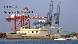  Presentation with warship - Amazing PPT theme having gulf-of-aden-djibouti-february backdrop and a light blue colored foreground