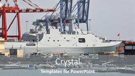  Presentation with warship - Slide deck featuring gulf-of-aden-djibouti-february background and a  colored foreground