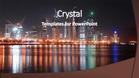  Presentation with qatar - Presentation design enhanced with gulf oil - cityscape from doha the capital background and a dark gray colored foreground