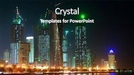  Presentation with city night - PPT layouts featuring gulf oil - doha - the capital city background and a black colored foreground